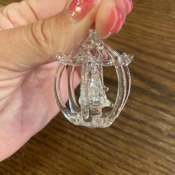 2 Vintage Hand Blown Spun Glass Ornament Lot Christmas tree Dove - Picture 3 of 5